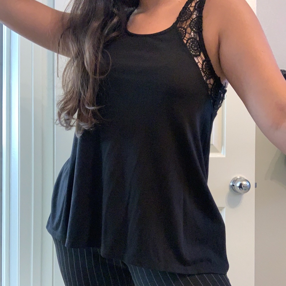 Black Floral Tank